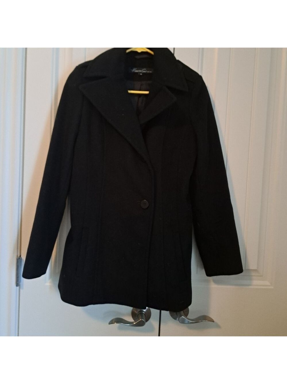 Ladies KENNETH COLE wool single breasted jacket peacoat navy blue coastal size 6 - Picture 11 of 12